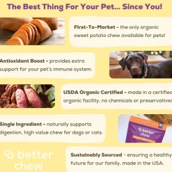 A Better Treat Dehydrated Organic Sweet Potato Chews for Dogs