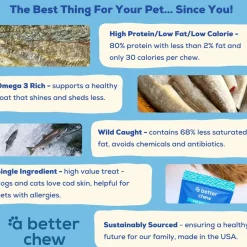 A Better Treat Dehydrated Wild Caught Cod Skin Dog Chews
