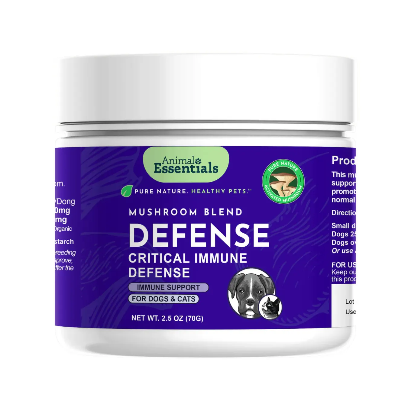 Animal Essentials DEFENSE Mushroom Complex Powder for Dogs & Cats