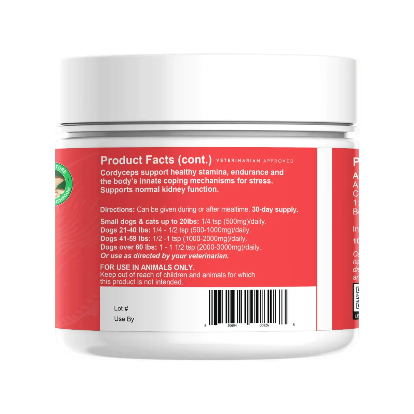 Animal Essentials ENERGY Cordyceps Mushroom Powder for Dogs & Cats