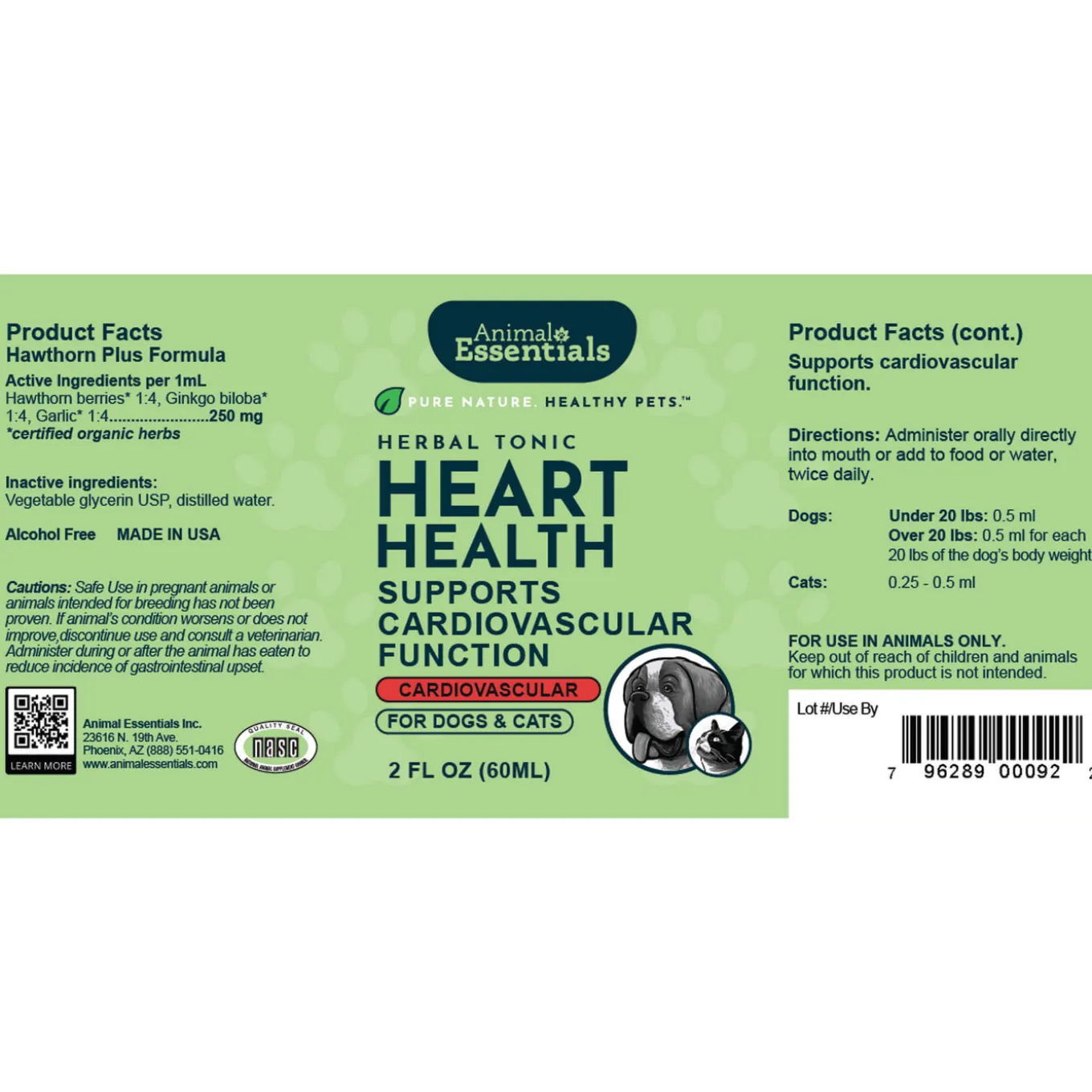 Animal Essentials Heart Health Cardiovascular Support for Dogs & Cats