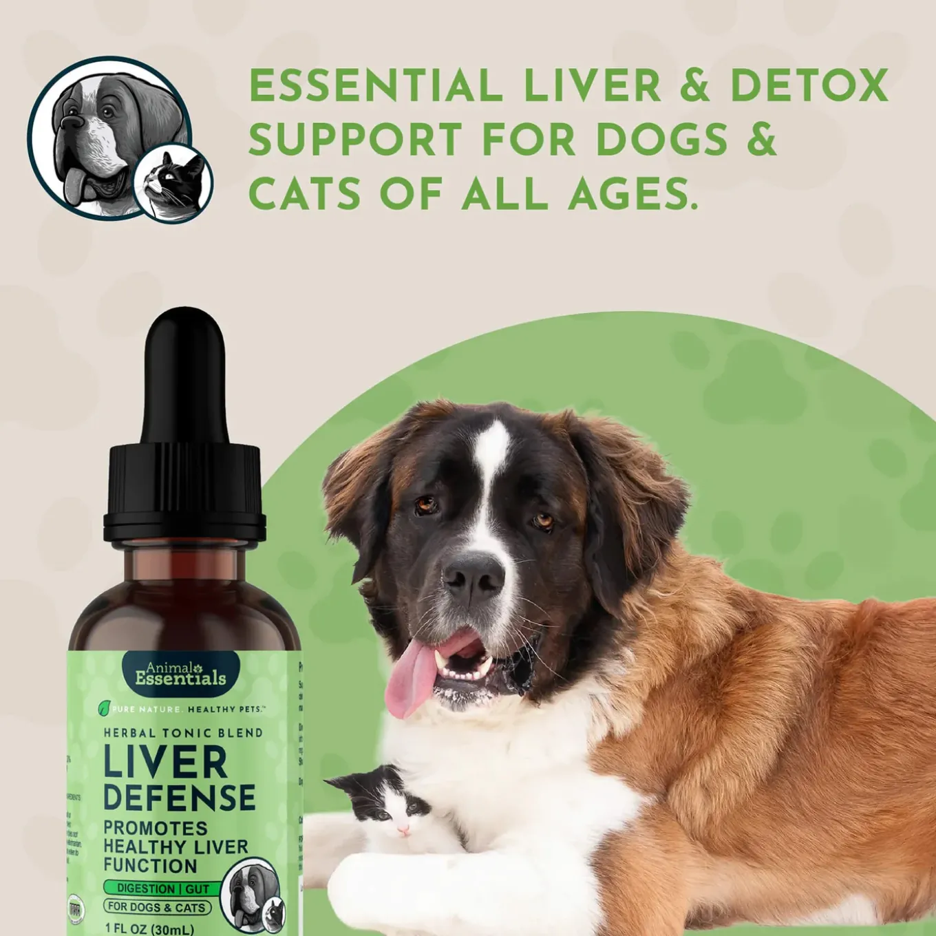 Animal Essentials Herbal Liver Defense Liquid for Dogs & Cats
