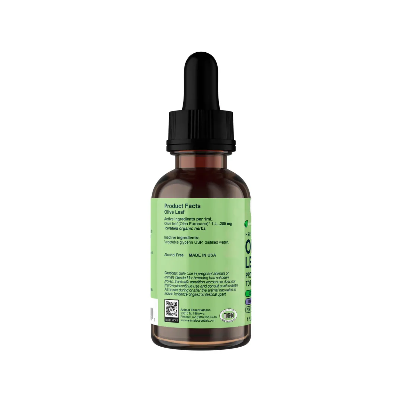 Animal Essentials Olive Leaf Herbal Extract Liquid for Dogs & Cats