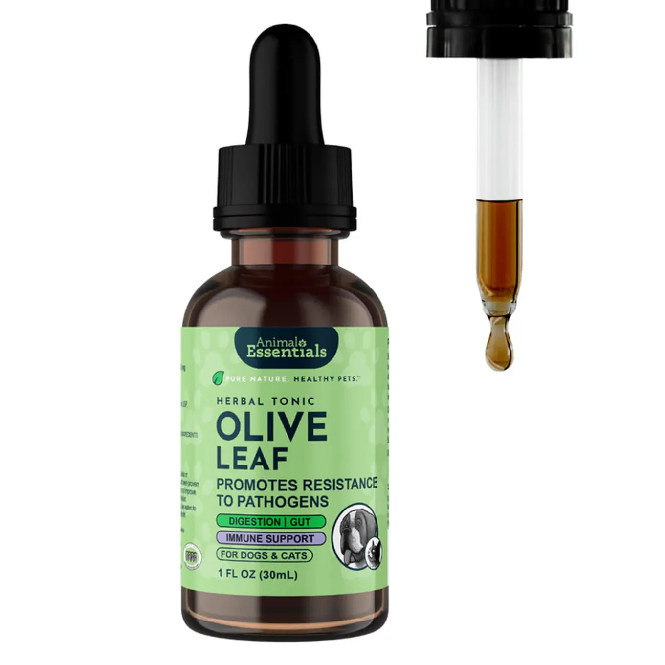 Animal Essentials Olive Leaf Herbal Extract Liquid for Dogs & Cats