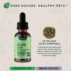 Animal Essentials Olive Leaf Herbal Extract Liquid for Dogs & Cats