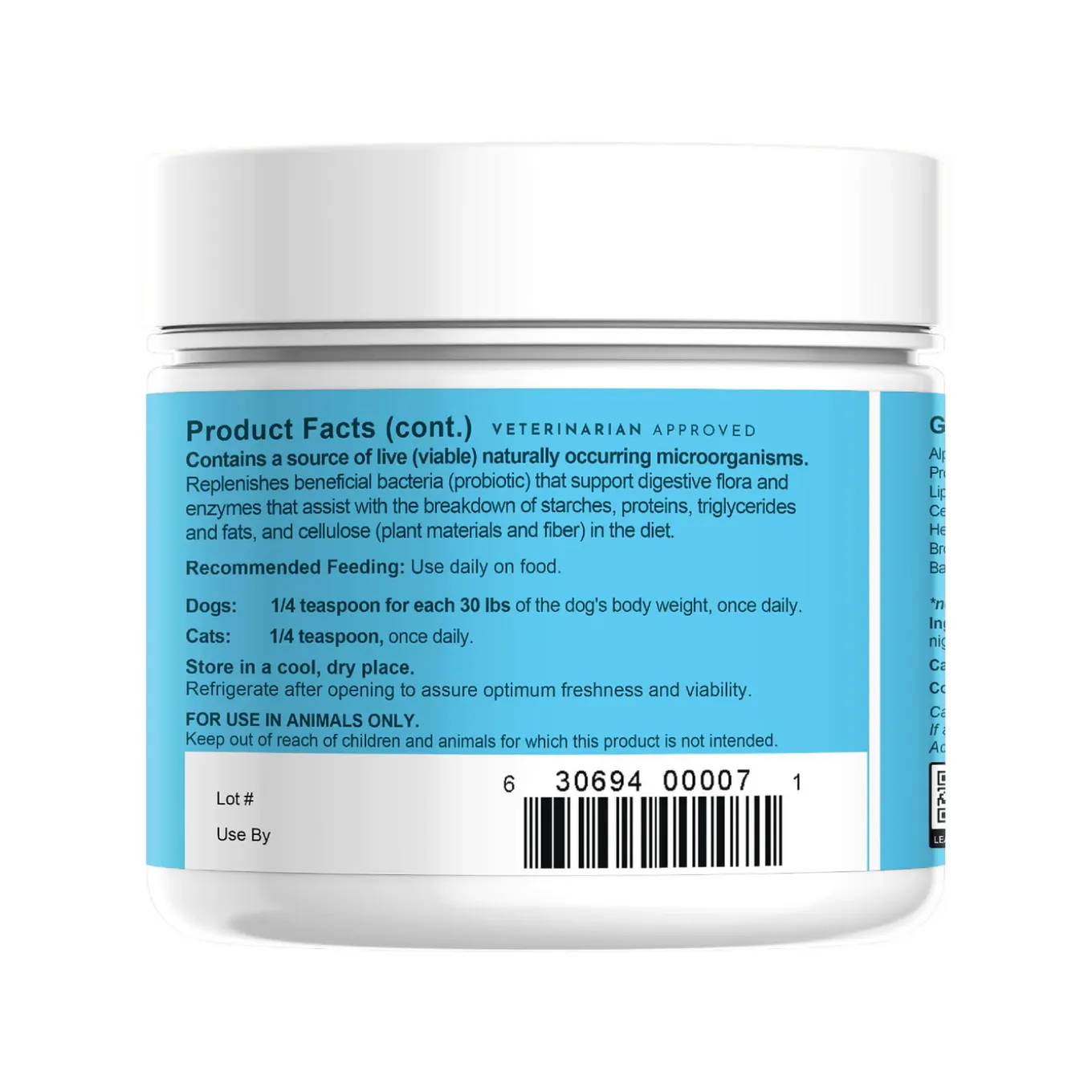 Animal Essentials Plant Enzymes & Probiotics Digestive Powder for Dogs & Cats