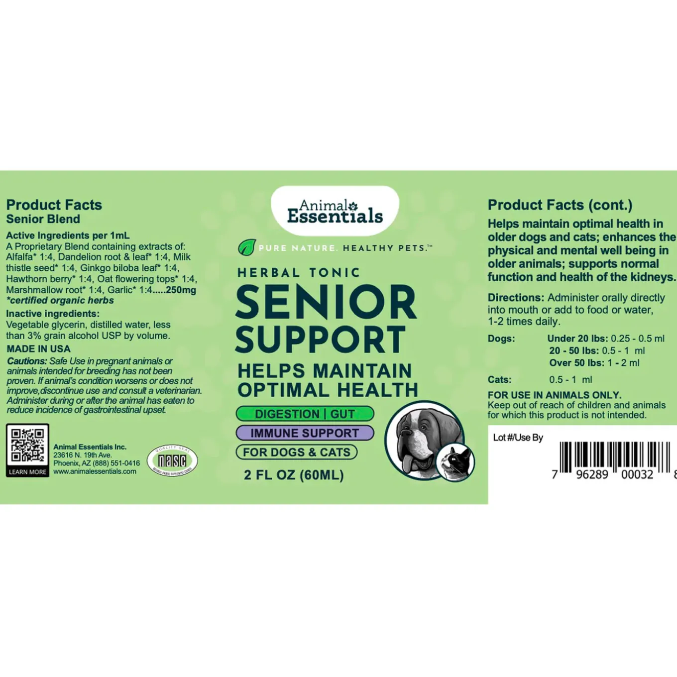 Animal Essentials Senior Support for Dogs & Cats