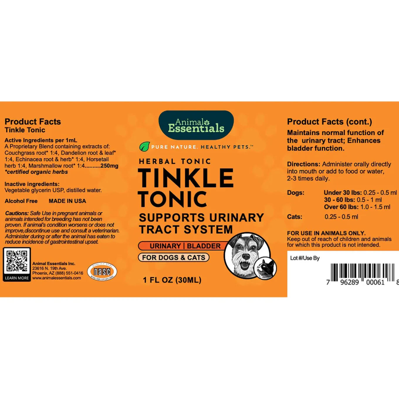 Animal Essentials Tinkle Tonic for Dogs & Cats