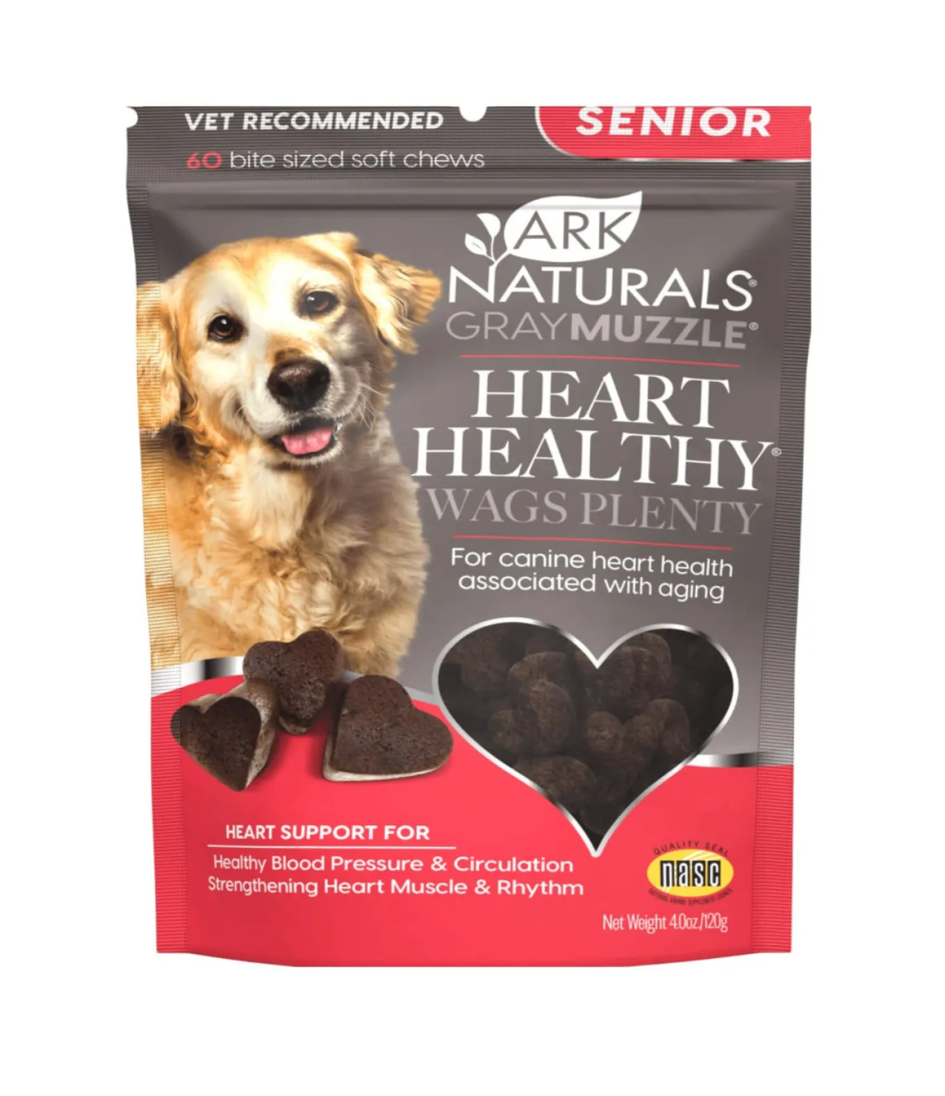 Ark Naturals Gray Muzzle Heart Healthy Wags Plenty for Senior Dogs