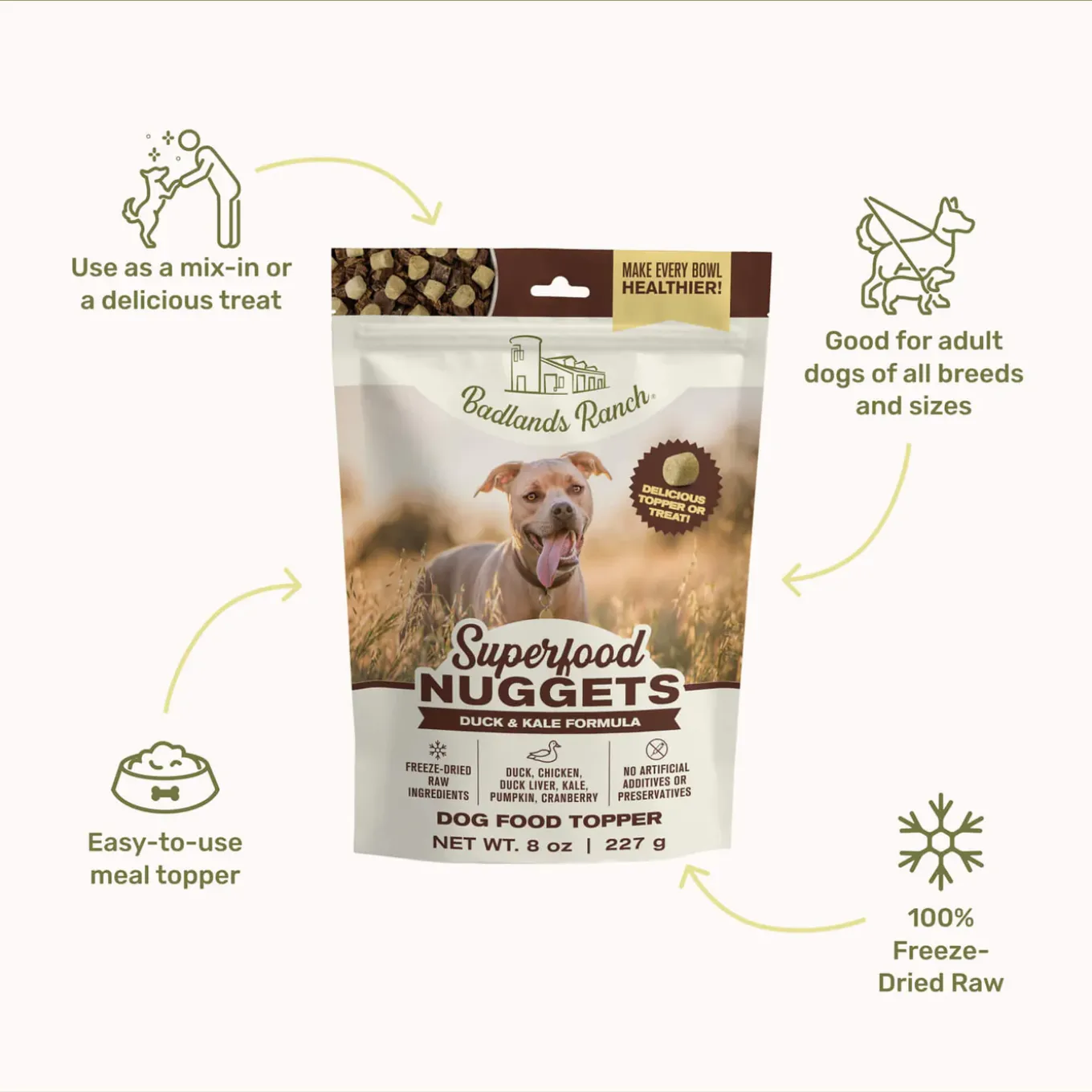 Badlands Ranch Superfood Nuggets Dog Food Topper