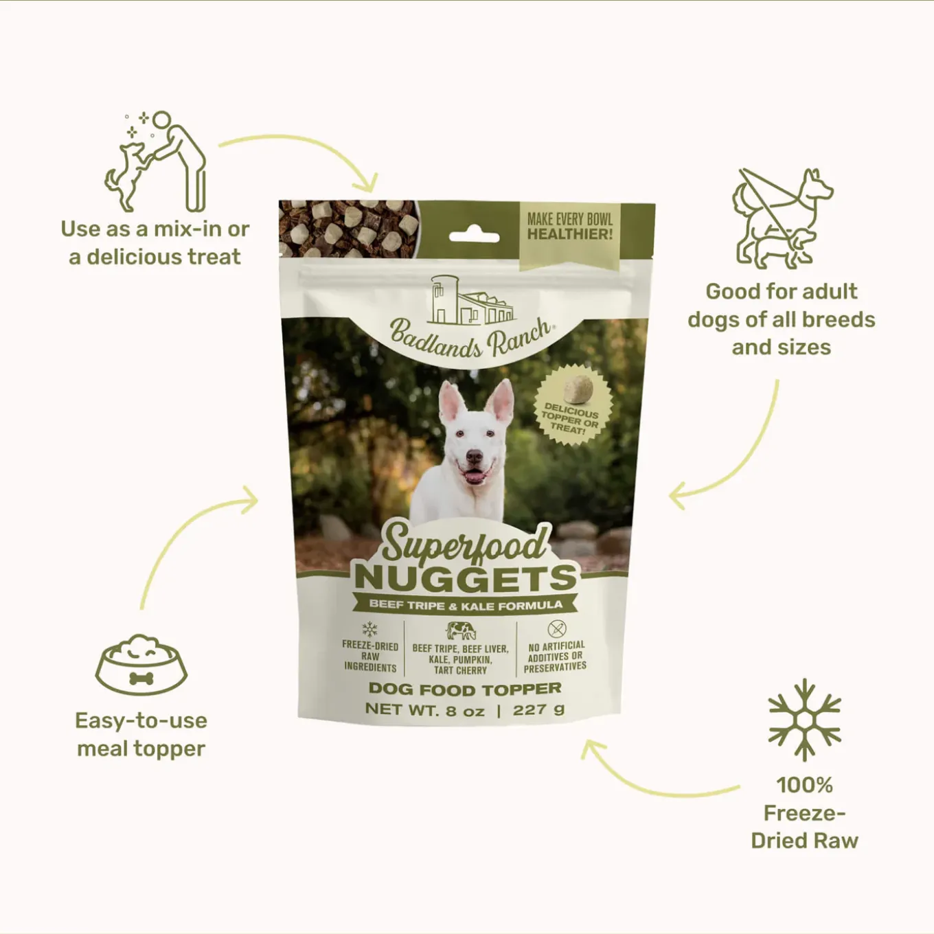 Badlands Ranch Superfood Nuggets Dog Food Topper