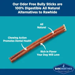 Barkworthies Odor Free Standard Bully Sticks for Dogs