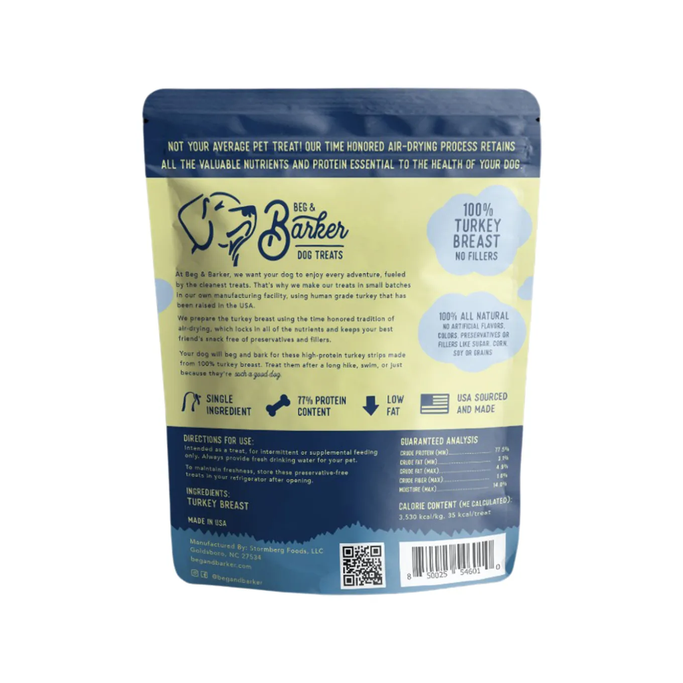 Beg & Barker Strips Single Ingredient Human Grade Dog Treats