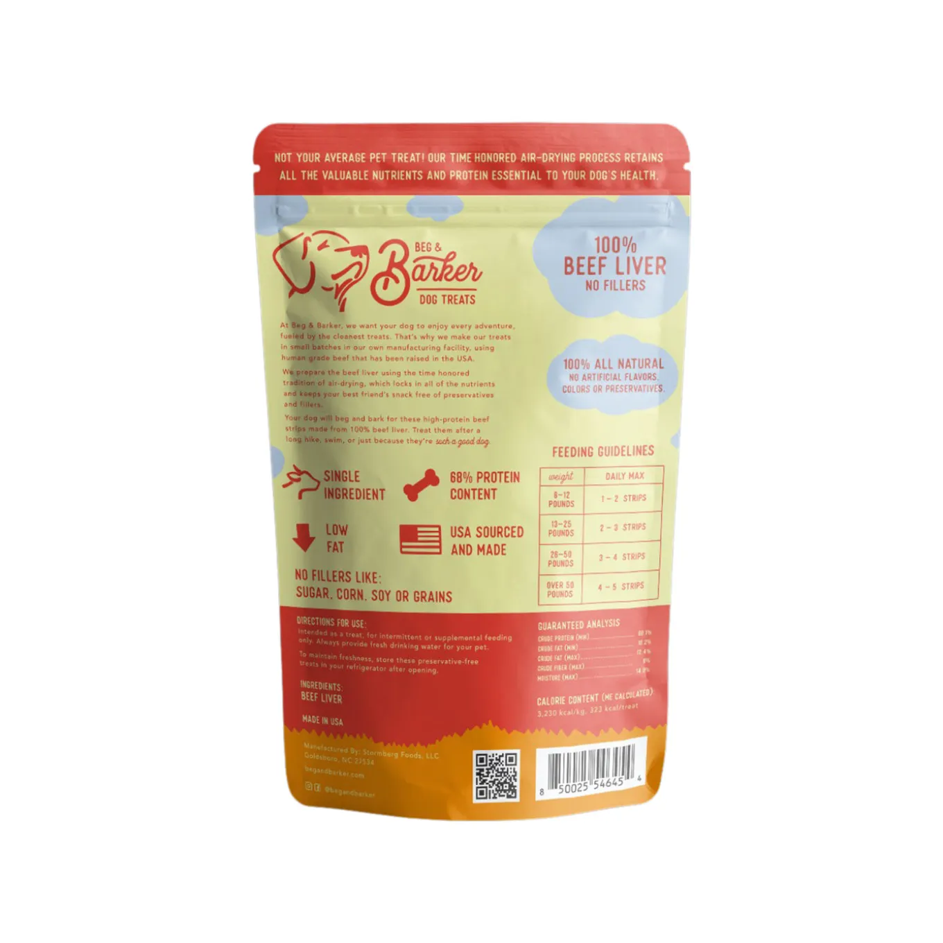 Beg & Barker Strips Single Ingredient Human Grade Dog Treats