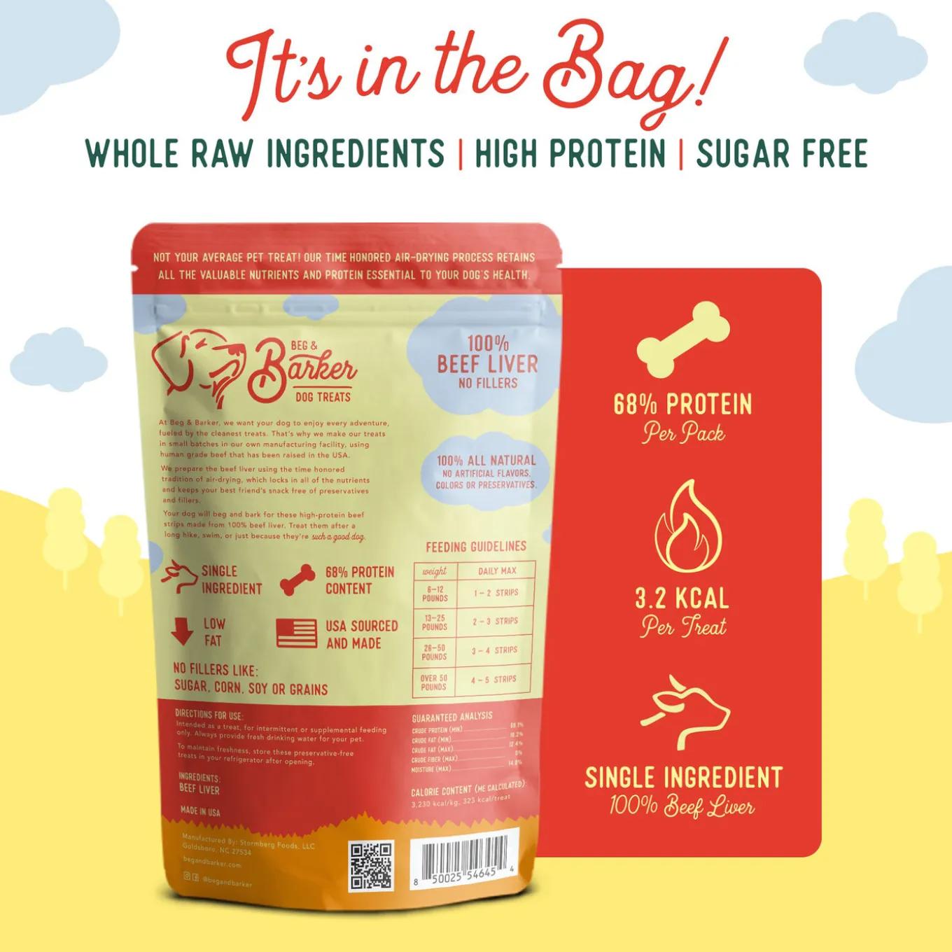 Beg & Barker Strips Single Ingredient Human Grade Dog Treats