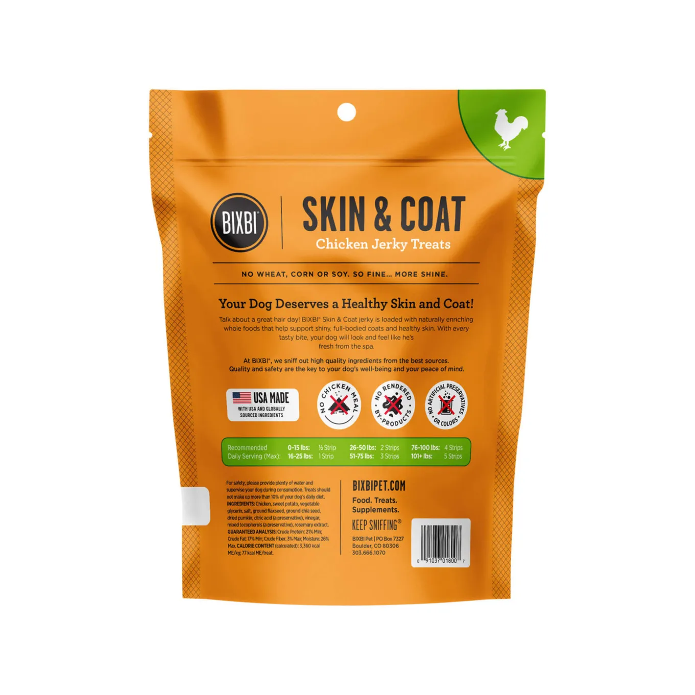 BIXBI Skin and Coat Jerky Treats for Dogs
