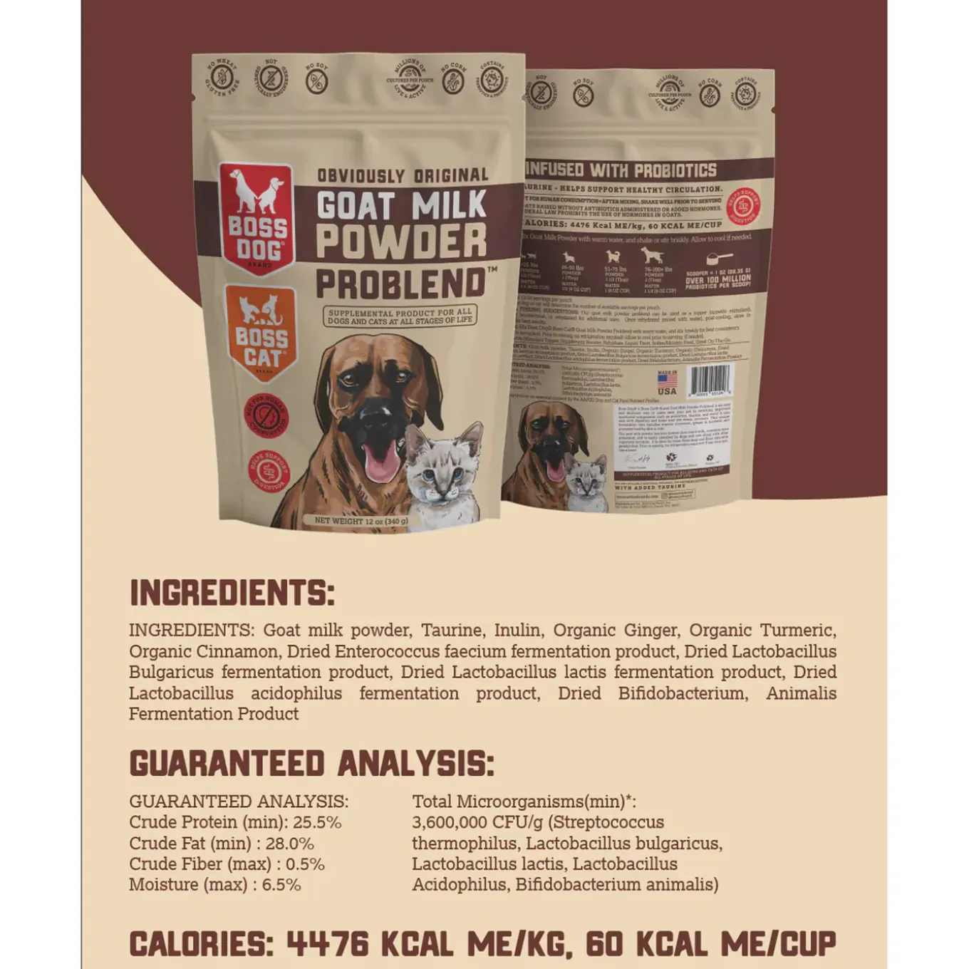Boss Dog Goat Milk Powder Topper for Dogs