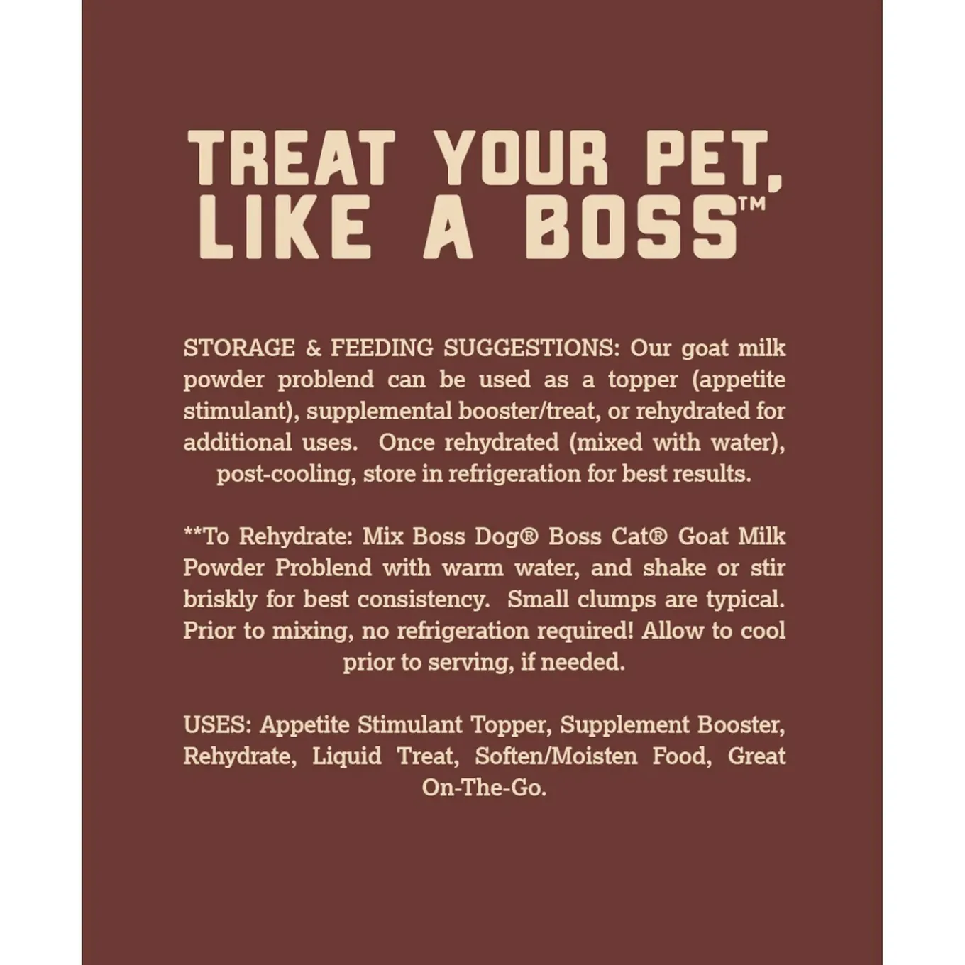 Boss Dog Goat Milk Powder Topper for Dogs
