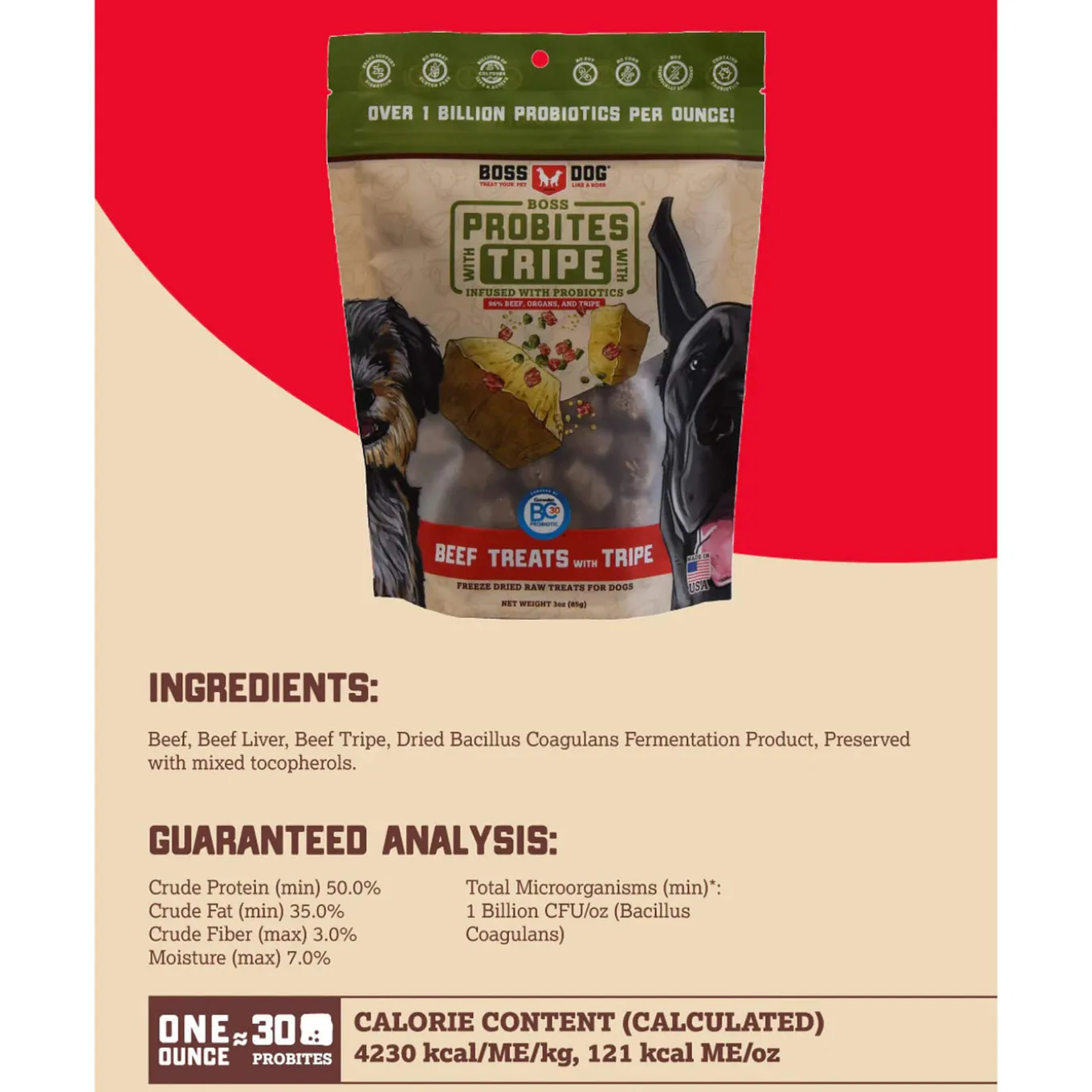 Boss Dog Freeze Dried Probites with Tripe for Dogs