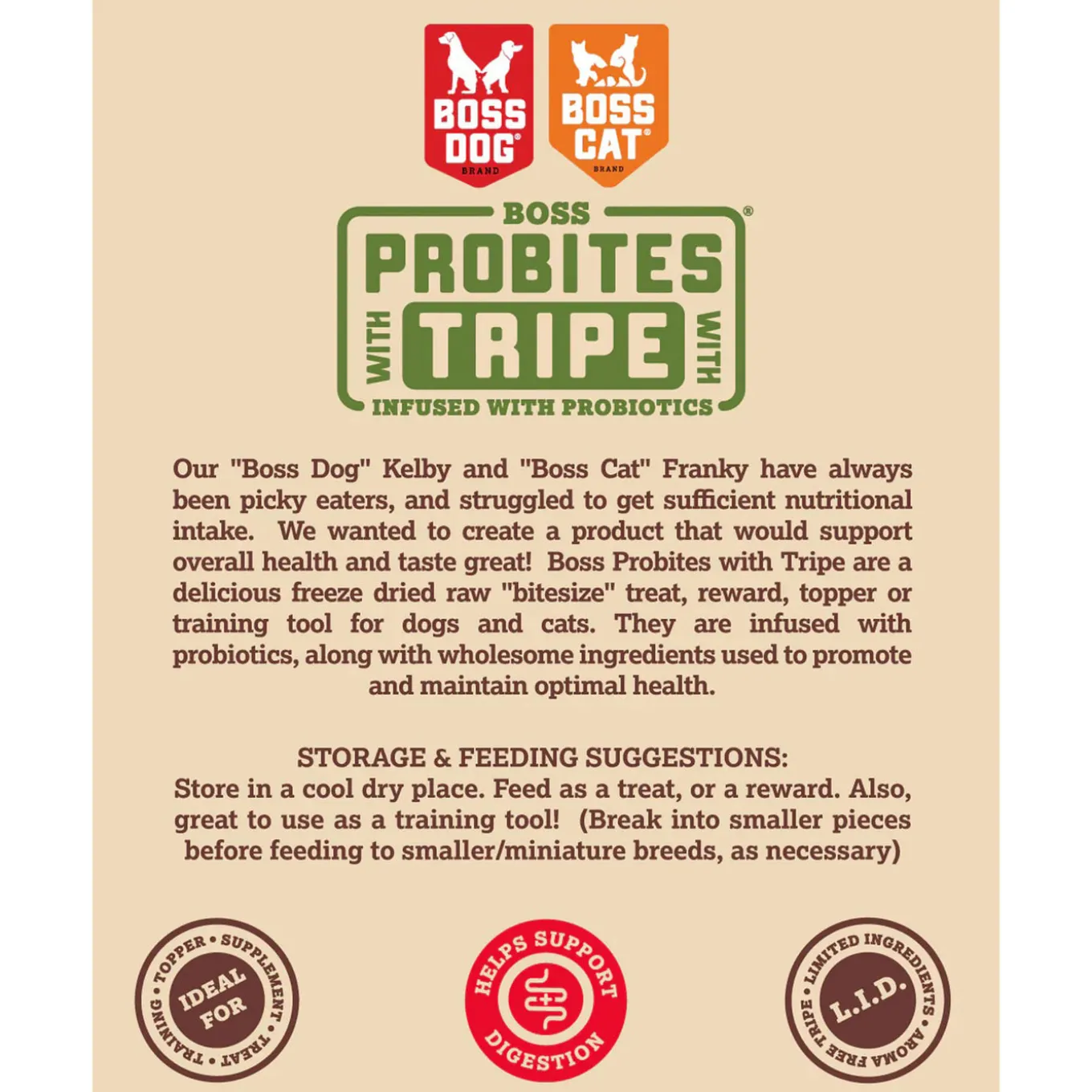 Boss Dog Freeze Dried Probites with Tripe for Dogs