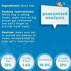 Bravo! Dry Roasted Duck Feet Dog Chews Bulk