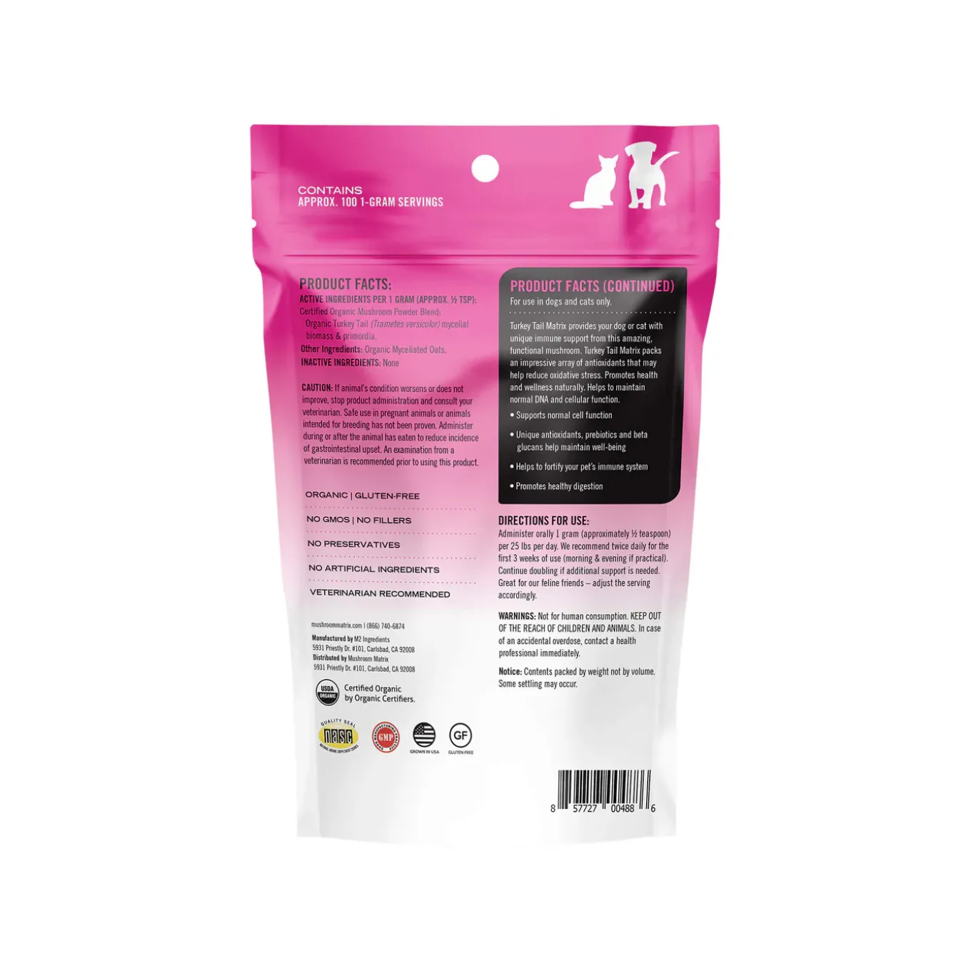 Canine Matrix Turkey Tail Organic Mushroom Holistic Supplement for Dogs