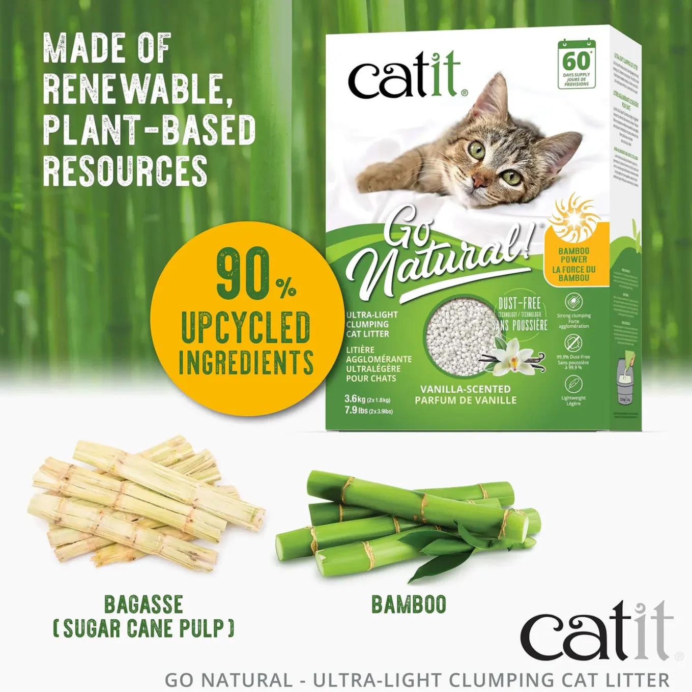 Catit Go Natural Vanilla Scented Bamboo Clumping Litter
