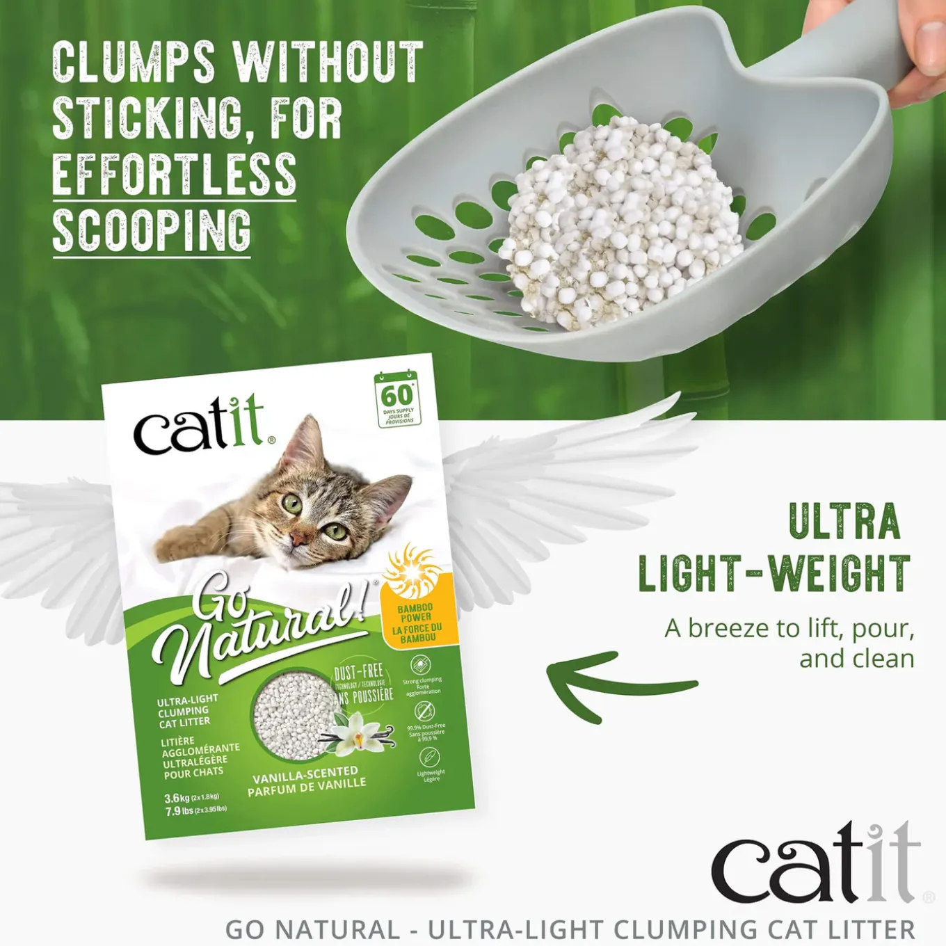 Catit Go Natural Vanilla Scented Bamboo Clumping Litter
