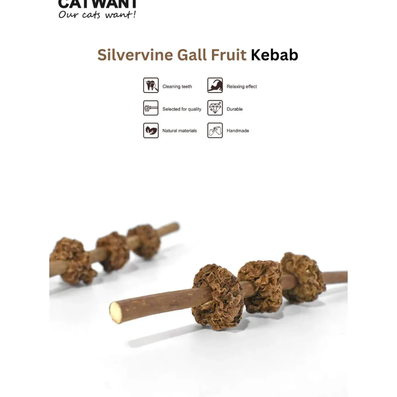 CATWANT Silvervine Gall Fruit Kebab Cat Toy
