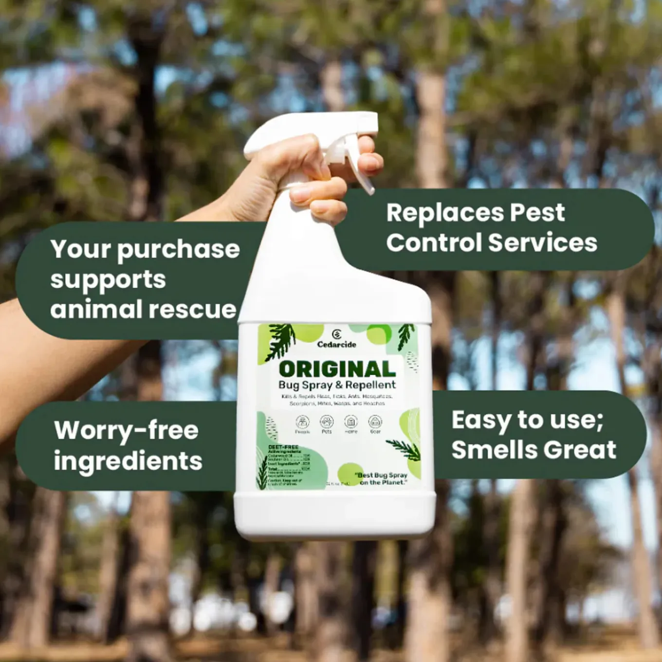 CedarCide Original Bug Spray Cedar Insect Repellent for Dogs & Cats