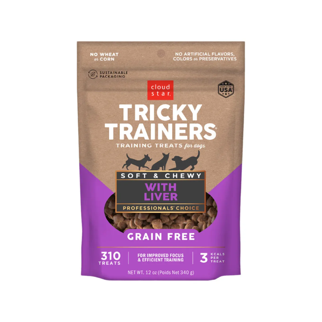 Cloud Star Tricky Trainers Grain Free Soft & Chewy Dog Treats