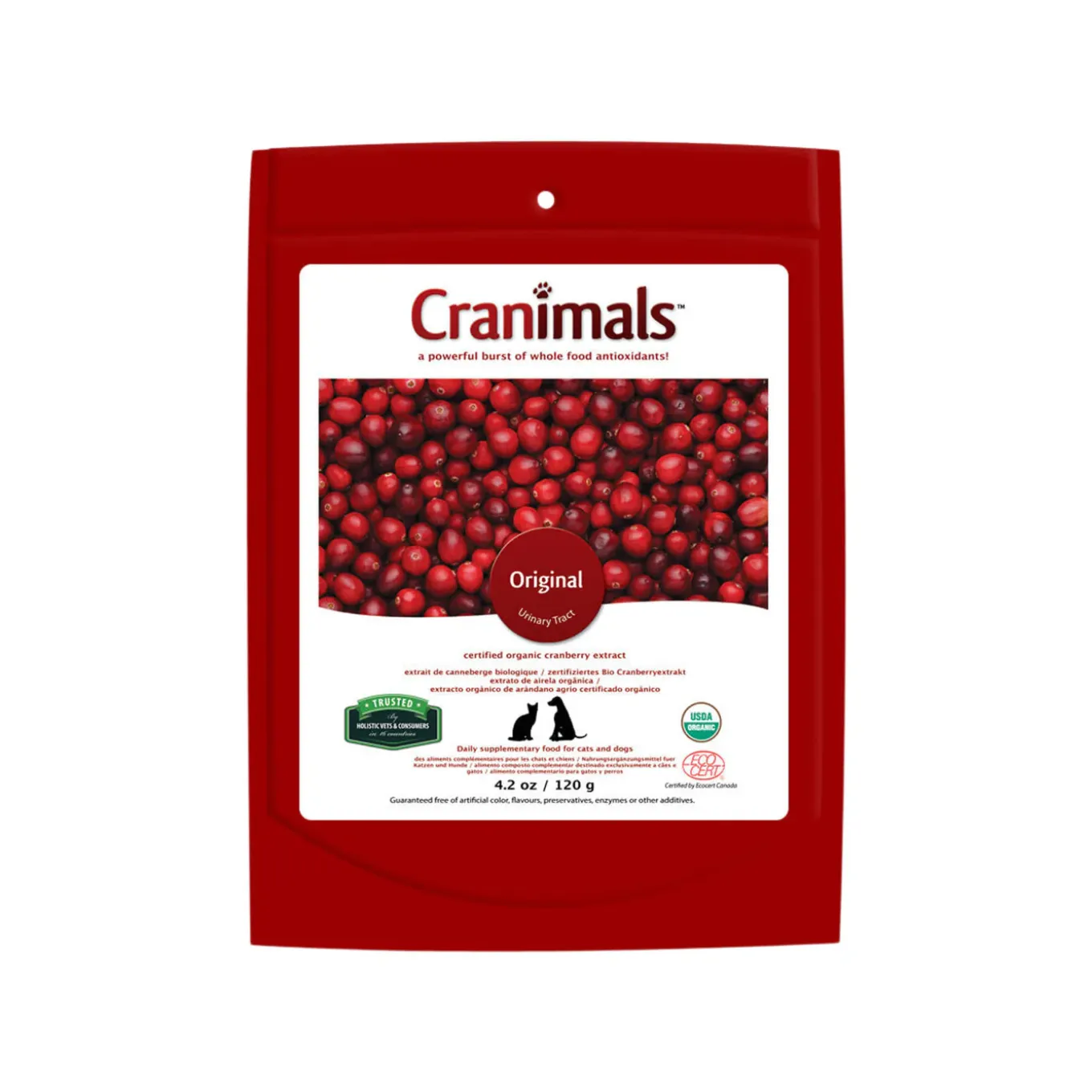 Cranimals Original Urinary Tract Organic Cranberry Extract Supplement for Dogs & Cats