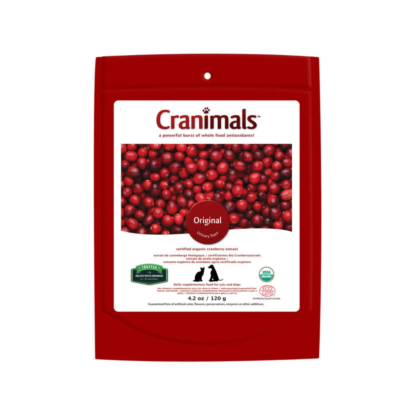 Cranimals Original Urinary Tract Organic Cranberry Extract Supplement for Dogs & Cats