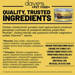 Dave's Pet Food Dinner in Gravy Grain Free Wet Cat Food