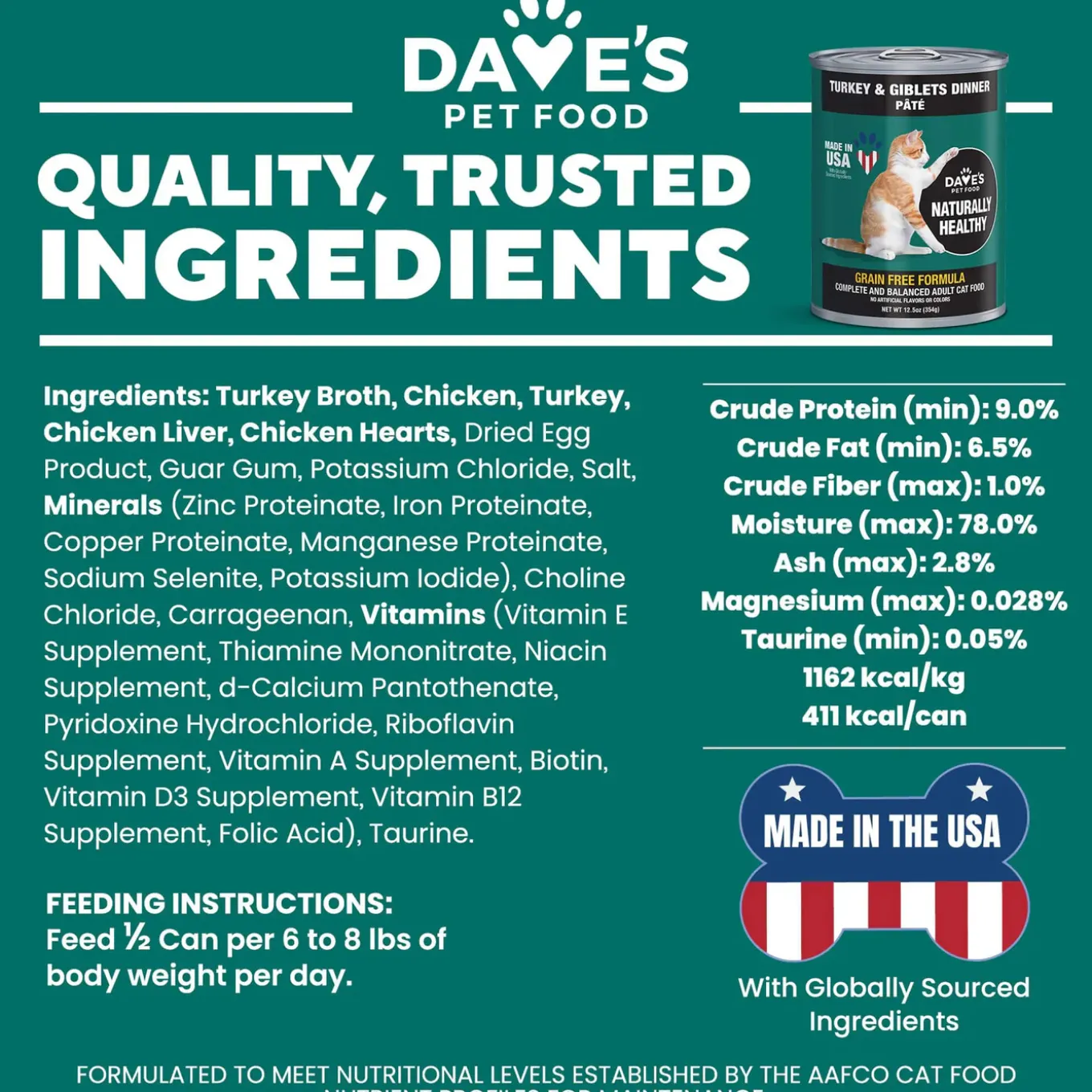 Dave's Pet Food Naturally Healthy Pate Grain Free Wet Cat Food
