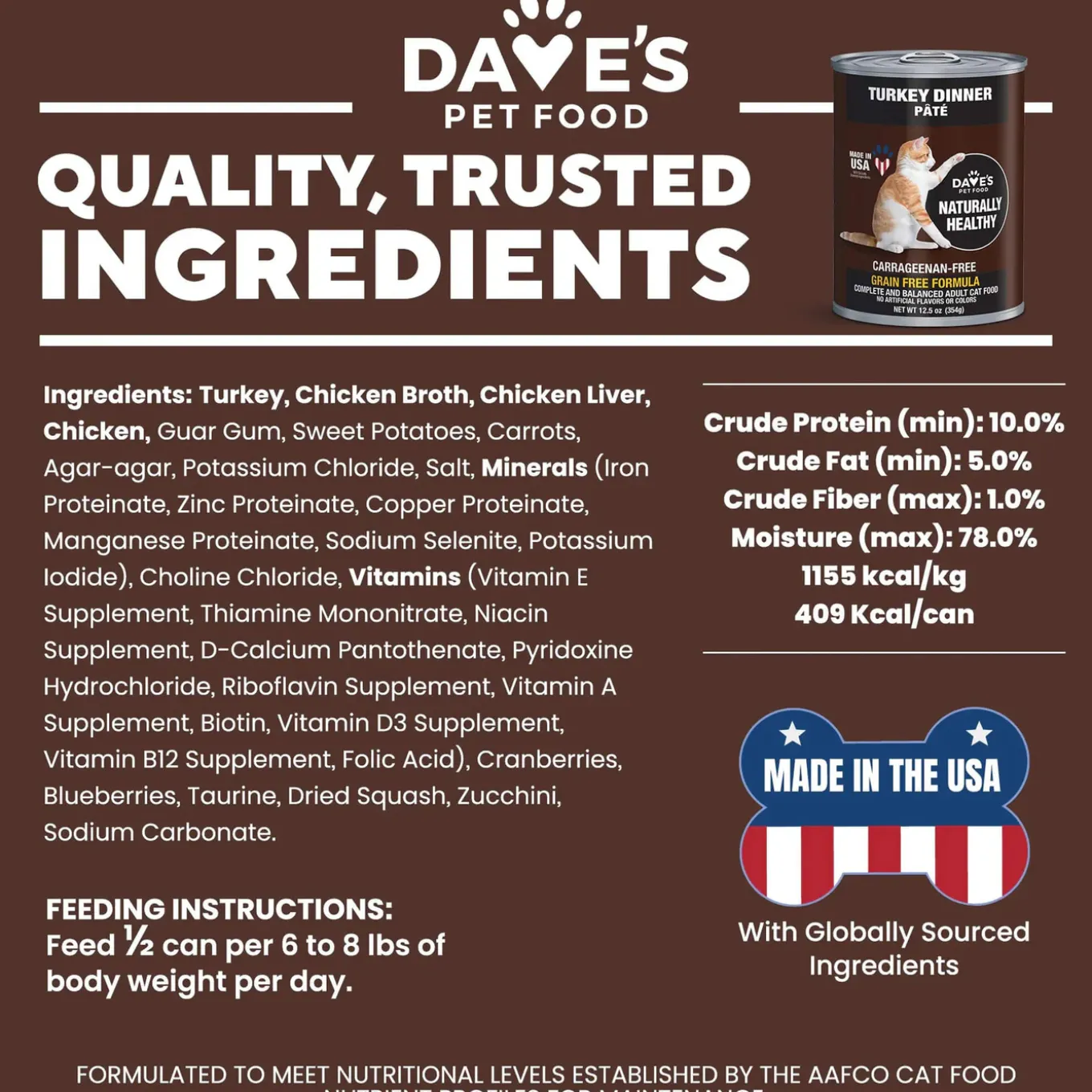 Dave's Pet Food Naturally Healthy Pate Grain Free Wet Cat Food