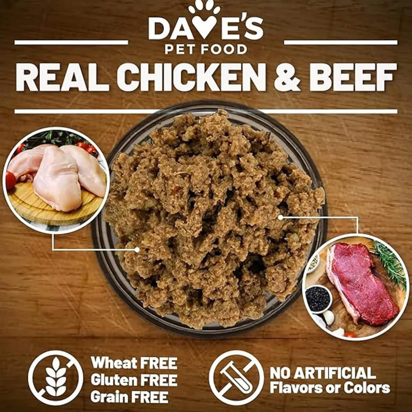 Dave's Pet Food 95% Premium Meats Grain Free Wet Dog Food
