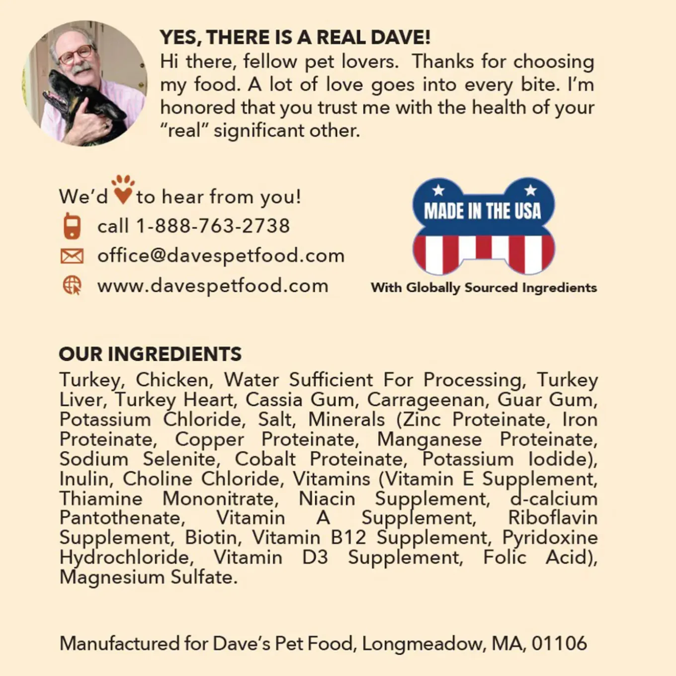 Dave's Pet Food 95% Premium Meats Grain Free Wet Dog Food