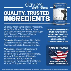 Dave's Pet Food Restricted Bland Diet Wet Dog Food