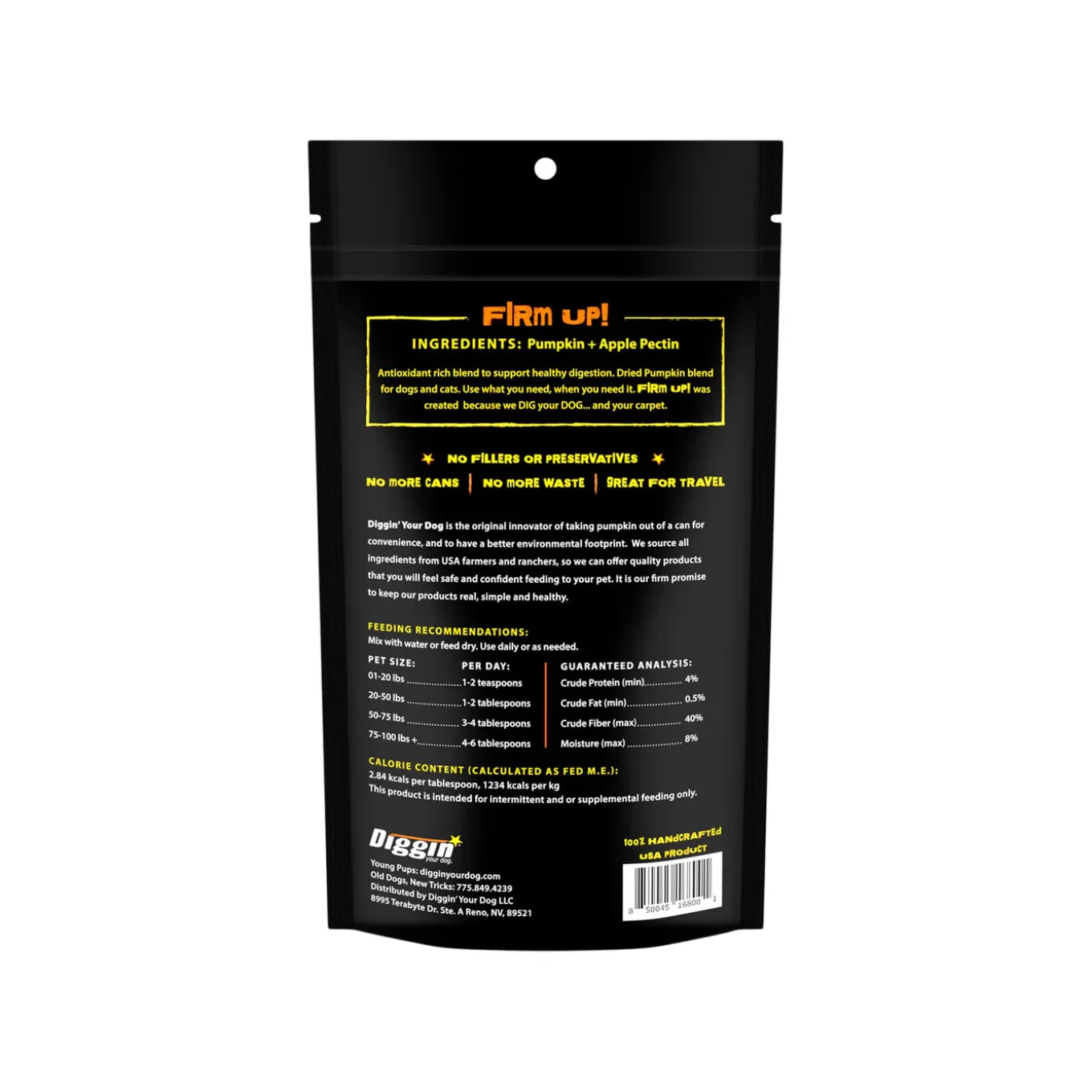 Diggin Your Dog Firm Up! Dehydrated Pumpkin Supplement for Dogs