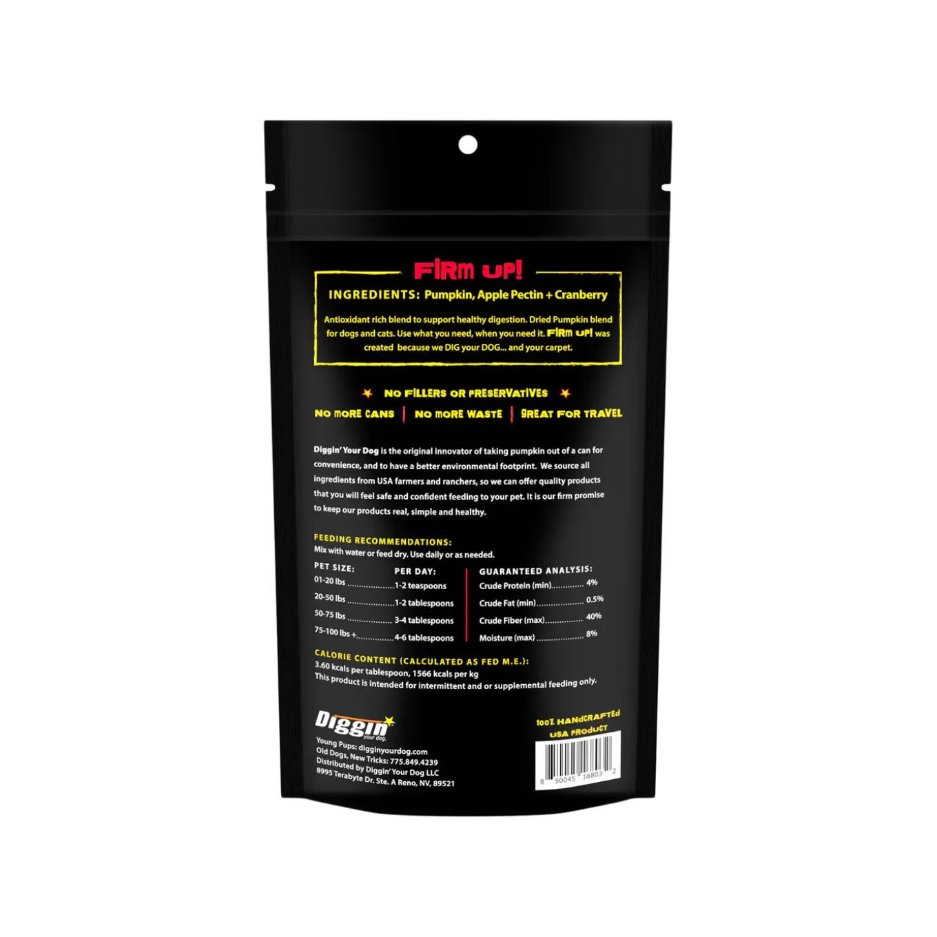 Diggin Your Dog Firm Up! Dehydrated Pumpkin Supplement for Dogs