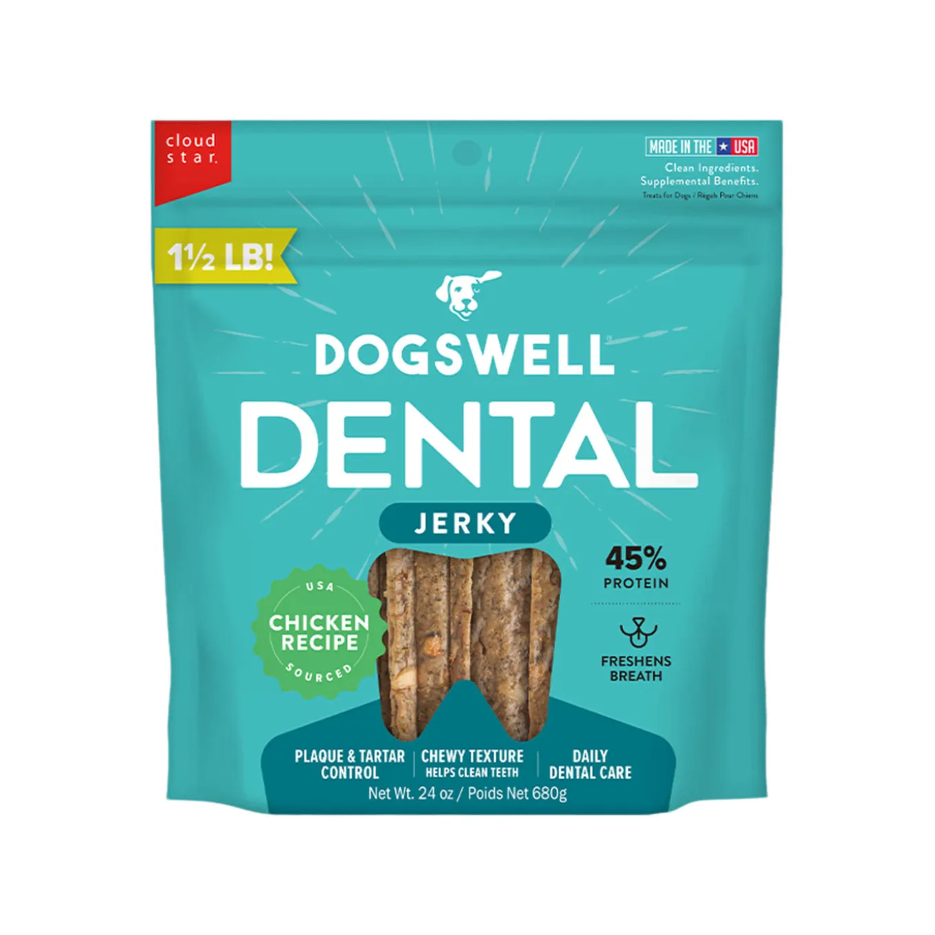 Dogswell Chicken Jerky Dental Treats for Dogs
