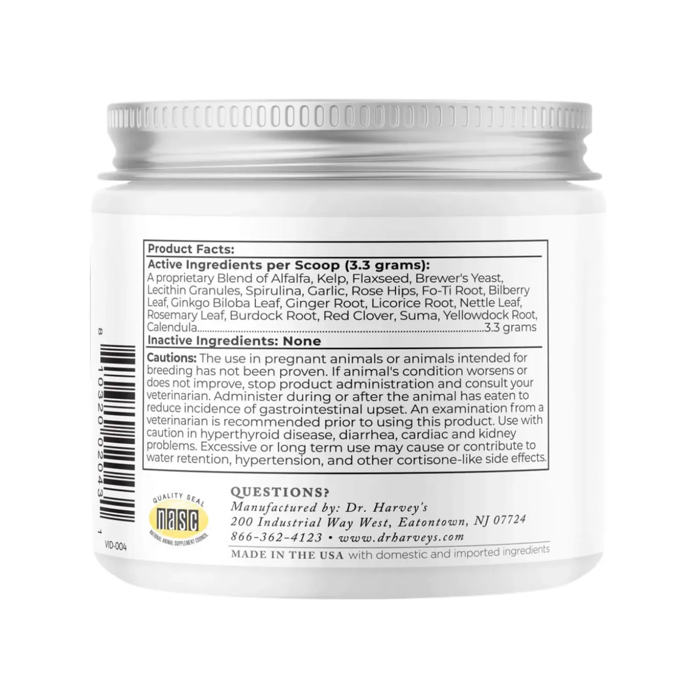 Dr. Harvey's Golden Years Whole Food & Herb Geriatric Supplement for Senior Dogs