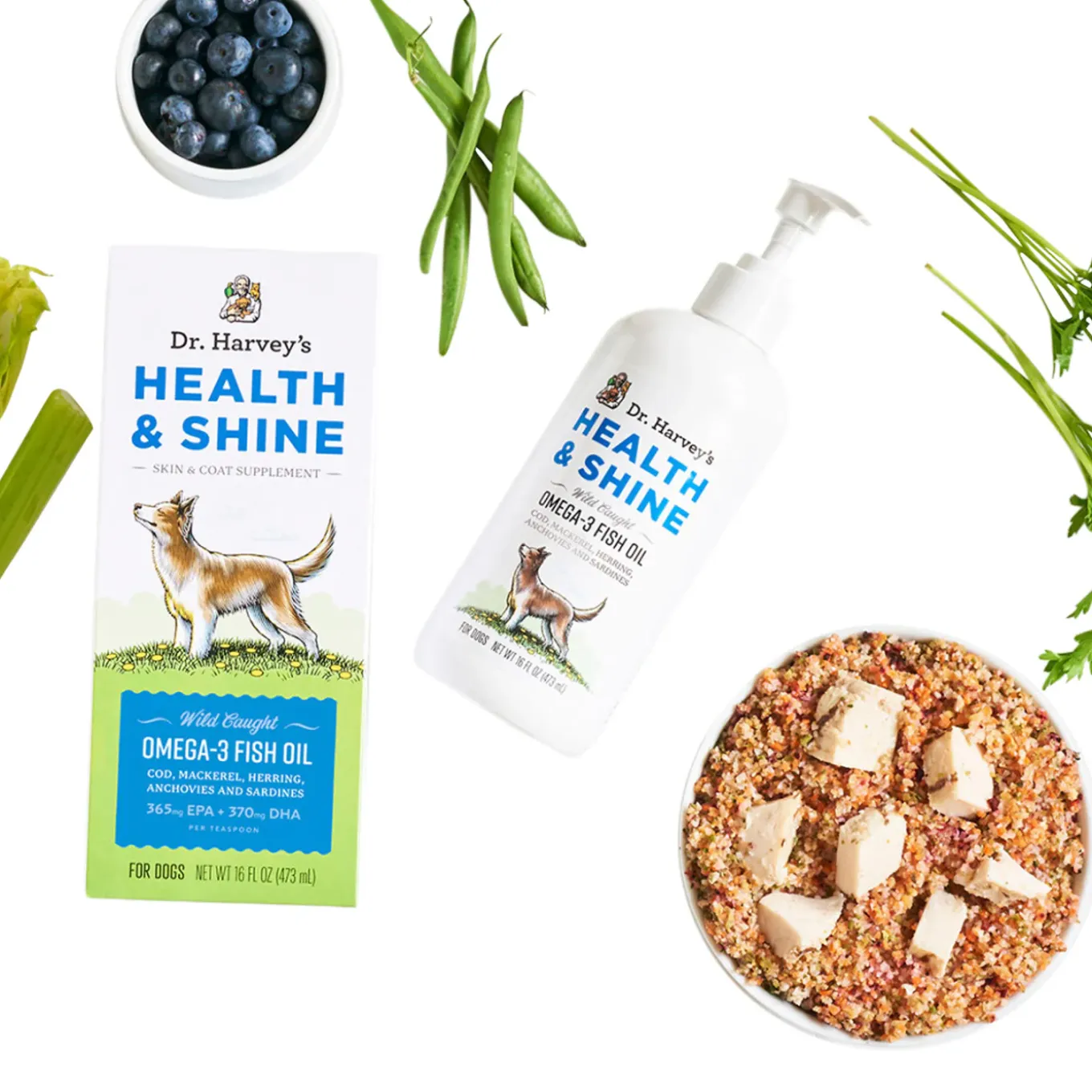 Dr. Harvey's Health and Shine Omega-3 Skin & Coat Fish Oil for Dogs