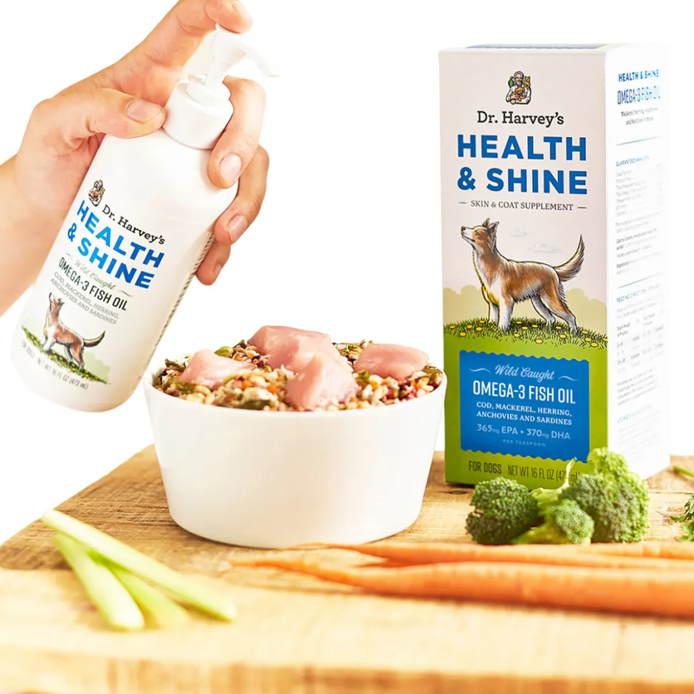 Dr. Harvey's Health and Shine Omega-3 Skin & Coat Fish Oil for Dogs
