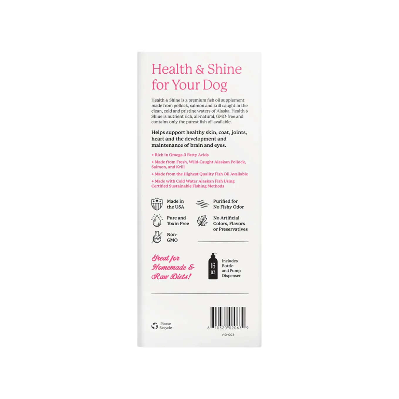 Dr. Harvey's Health and Shine Alaskan Fish Oil Supplement for Dogs