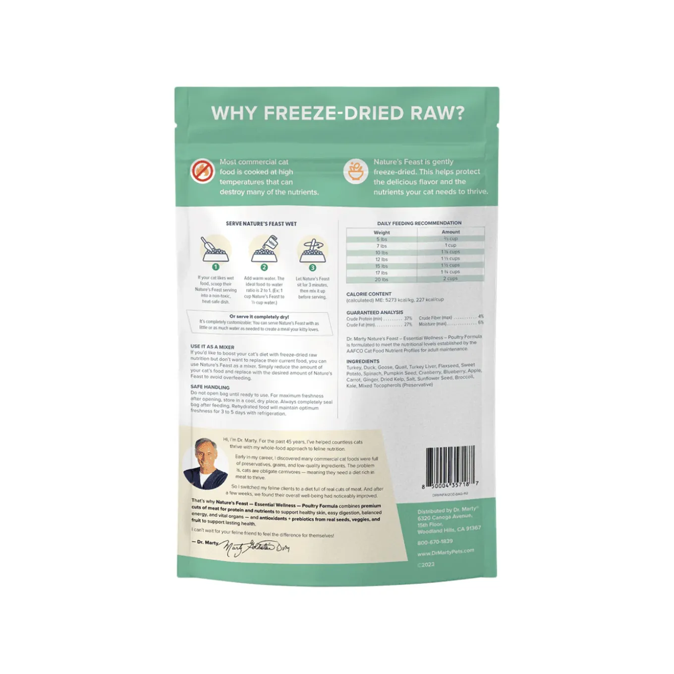Dr. Marty Nature's Feast Essential Wellness Freeze Dried Cat Food