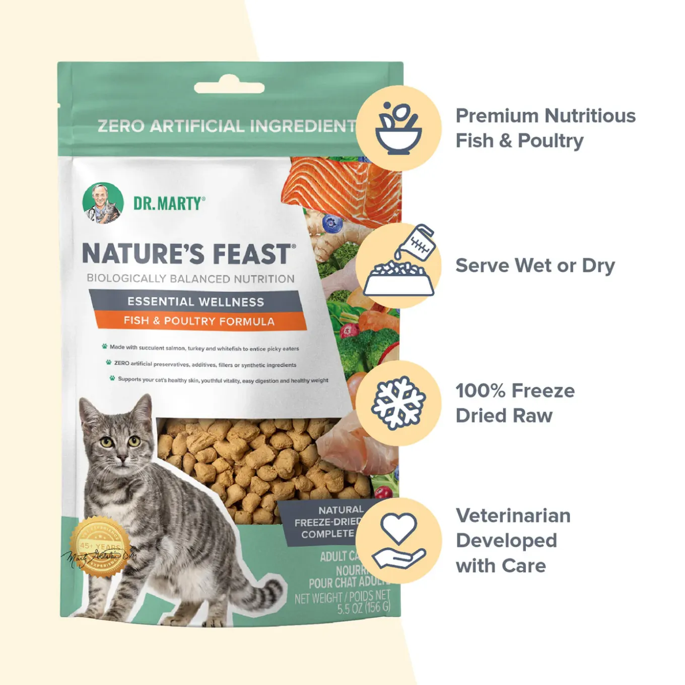 Dr. Marty Nature's Feast Essential Wellness Freeze Dried Cat Food