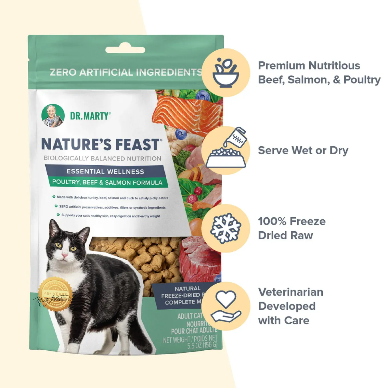 Dr. Marty Nature's Feast Essential Wellness Freeze Dried Cat Food