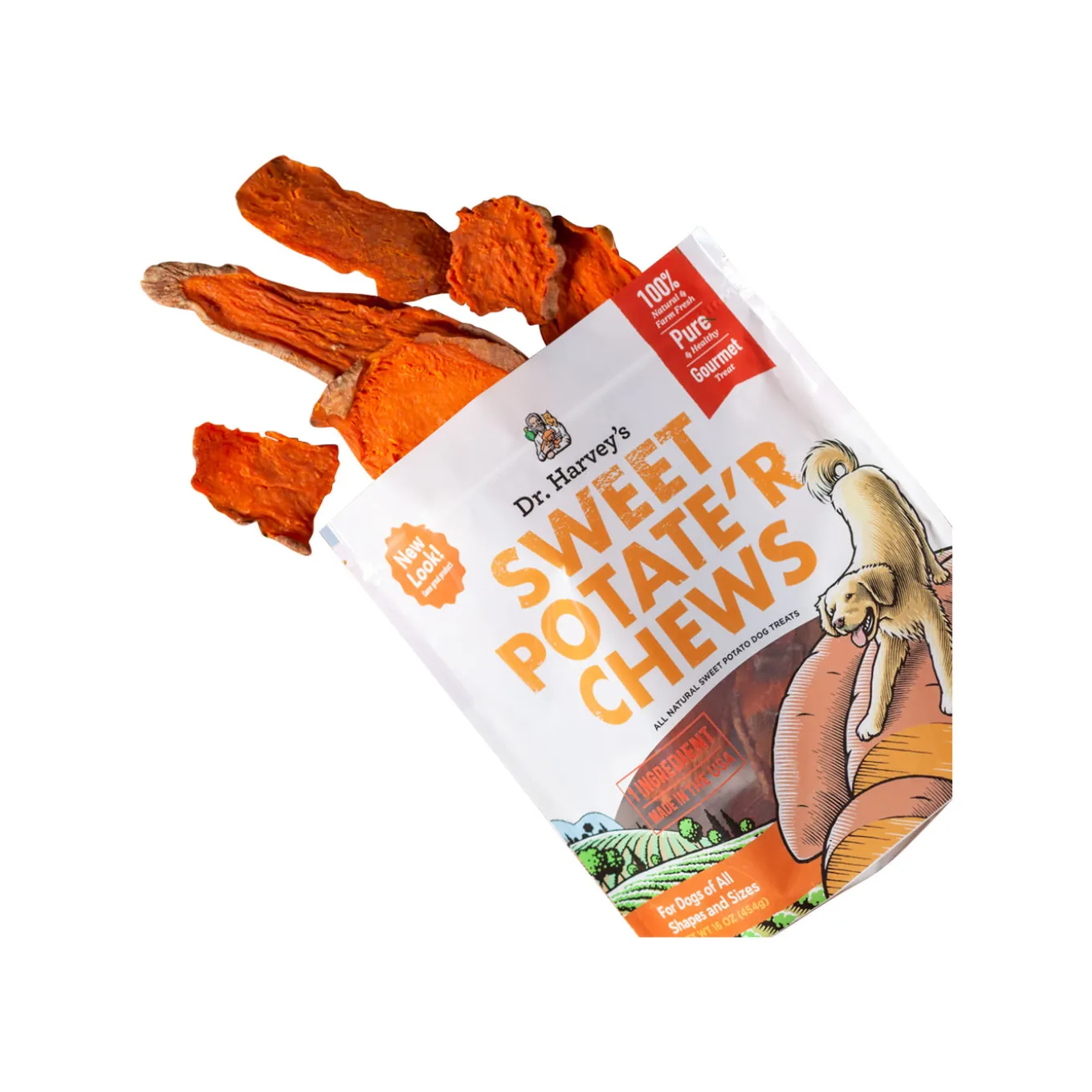 Dr. Harvey's Sweet Potate'r Chews Dehydrated Sweet Potato Dog Treats